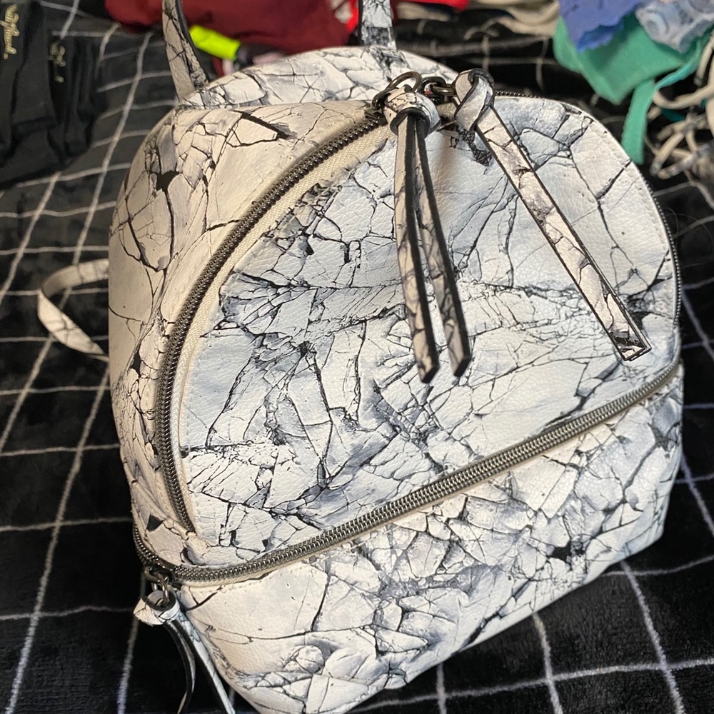 target white marble mini backpack!